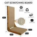 Cat Scratcher, 26 inch L Shape Cat Scratching Pad for Indoor Cats, Durable Sustainable Cardboard Scratcher with Box, Recyclable Vertical Cat Scratch Pad to Protect Furniture, Large