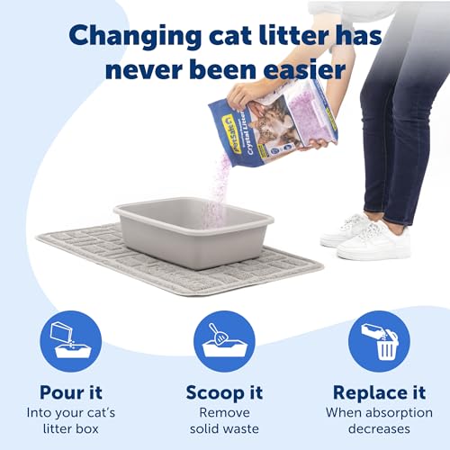 PetSafe ScoopFree 8 lb Bag Premium Crystal Cat Litter- Ultra-Absorbent Silica- Universal Litterbox Crystals - Non-Clumping Odor Control - Lavender Scent