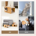 EHEYCIGA Cardboard Cat Scratcher House, 17-Inch Corrugated Cat Scratcher for Indoor Cats, Kitten Scratching Board Pad, Brown