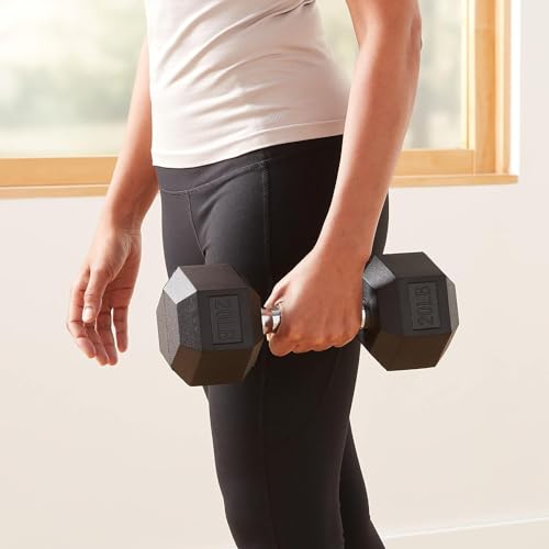 Basics Rubber Hex Dumbbell Hand Weight