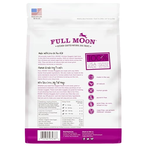 Full Moon Chicken Nuggets Healthy All Natural Dog Treats Human Grade Made in USA 12 oz