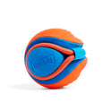 Chuckit! Rope Fetch Dog Toy - Ball on Rope Fetch and Tug-of-War Toy for Dogs - Durable EVA Rubber Construction - 5.5-inch Diameter - 18-inch Rοpe - Orange and Blue