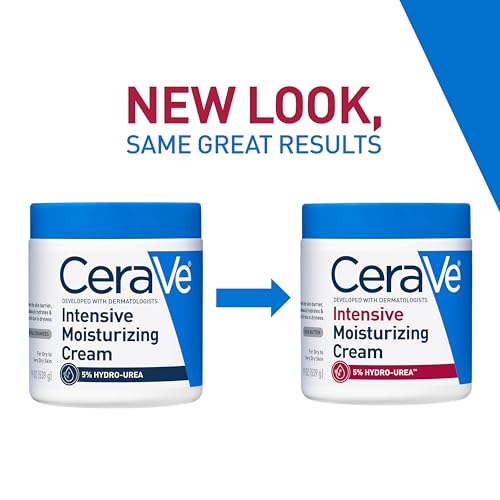 CeraVe Intensive Moisturizing Cream, Body Moisturizer With Shea Butter, 72H Hydration + Skin Barrier Repair, Fragrance-Free Body Lotion For Extremely Dry Skin, 19oz | Packaging May Vary