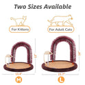 Happi N Pets Large Cat Self Groomer, Arch Grooming Brush with Heavy Wooden Scratching Pad, Rubbing Post & Toy, Cat Face Scratchers Body Massager, Cat Scratchers for Indoor Cats, Brown