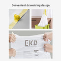 EKO 21 Gallon / 50-90 Liter, 60 Count Drawstring Trash Bags, Extra-Strong Unscented Garbage Bags, Easy-Dispense Roll for Kitchen & Household Use, Code G, White