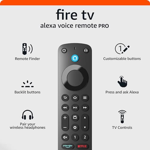 Fire TV Alexa Voice Remote Pro (newest model) with remote finder, TV controls, and backlit buttons