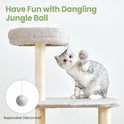Small Cat Tree Tower with Lots of Scratching Posts - 42 Inch Medium Compact Cats Scratch House with Hammock Perch for Multi Level 2 Kitty - Indoor Corner Cat Bed Condo Climbing Gym Towers Furniture