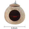 Bird Nest for Cage Natural Coconut Shell Birds House 2 Pack Parakeet Hide Breeding Hut Bird Cage Accessories & Decor Hamster Toys for Parrot Lovebirds Budgies Cockatiel Conure Finch Canary
