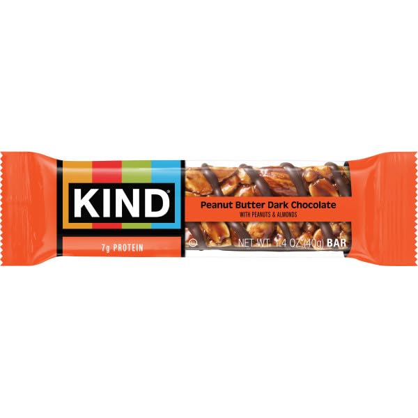 KIND Nut Bars, Peanut Butter Dark Chocolate, Healthy Snacks, Gluten Free, 8g Protein, 12 Count