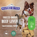 Nutri Bites Freeze Dried Beef Liver Dog & Cat Treats | Healthy Pet Training Treats or Food Topper | All Natural, Single Ingredient, High Protein | Premium Bulk Large Size Pack (27 OZ)