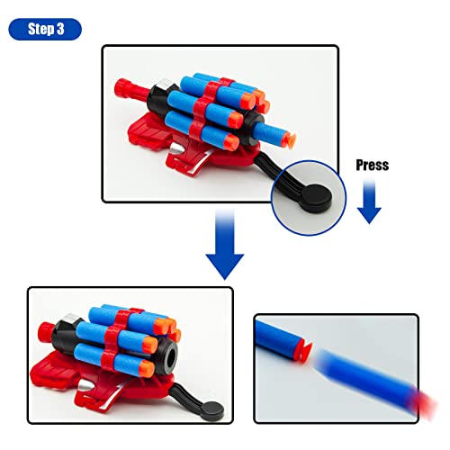 2 Sets Spider Web Shooters for Kids Classroom Prizes Cosplay Launcher Gloves with Wrist Toy Set Hero Webs Shooter for Kids