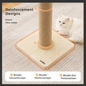 ZOMISIA 35'' Tall Cat Scratching Post, 4.7'' Large Scratch Post with Thicken Wooden Base for Indoor Cats Adults, Sisal Scratcher Top & Dangling Balls, Super Sturdy