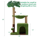 Woochpet 37" Cat Tree Tower for Indoor Cats，2-in-1 Multi-Functional Comfort with Premium Sisal Scratching Post, Cat Cando with Mouse Hole and Plush Toy Ball Large Hammock for Kitty or Small Cats