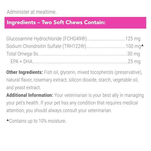 Nutramax Cosequin for Cats Joint Health Supplement, Contains Glucosamine for Cats, Plus Chondroitin and Omega-3s, Supports Joint and Skin and Coat Health, Soft Chews, 60 Count