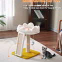 Happi N Pets Cat Tree, Cloud Cat Tower with Soft Bed, Cat Scratching Post & Pad with Larger Perch for Window Viewing, Small Cat Tree with Cute Toys, Bonus Catnip