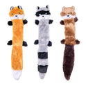 ZippyPaws Skinny Peltz - No Stuffing Dog Toy Pack to Keep Them Busy, for Medium and Large Dogs, Squeaky Pet Toys, Unstuffed Chew Toys, Soft Plush Variety Pack, Fox, Raccoon, and Squirrel - 18"