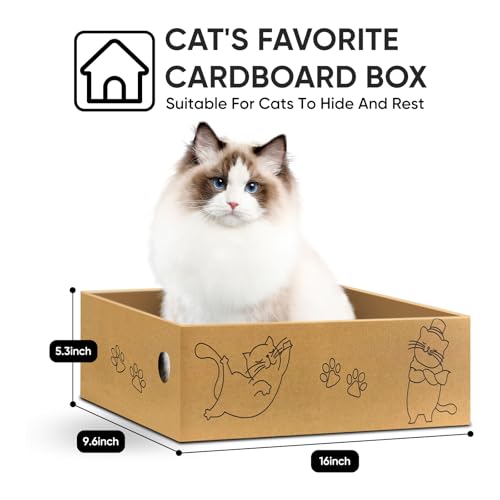 Cat Scratcher, 26 inch L Shape Cat Scratching Pad for Indoor Cats, Durable Sustainable Cardboard Scratcher with Box, Recyclable Vertical Cat Scratch Pad to Protect Furniture, Large