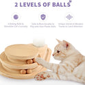 Made4Pets Cat Scratching Post Cat Scratcher Kitten Toys for Indoor Cats Wooden Ball Track Two-Layer Modern Sisal 17.7" Tall Scratch Post Interactive Toy with Dangling Ball