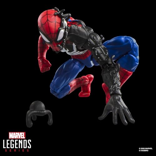 Marvel Legends Series Secret Wars Spider-Man (Alien Costume), Retro Comics Collectible 6 Inch Action Figure with Lenticular Shield