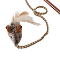 OurPet's Play-N-Squeak Teathered & Feathered Play Wand Cat Toy, for All Breed Sizes