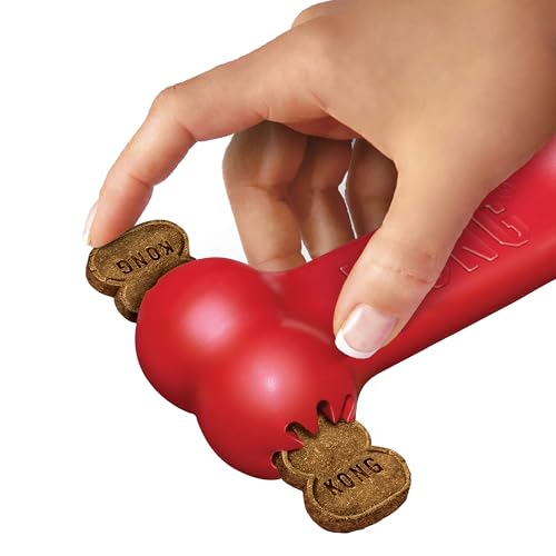 KONG Goodie Bone - Classic Durable Natural Rubber Dog Bone, Supports Mental Engagement - Treat Dispensing - Red - for Medium Dogs