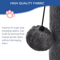 Cat Craft Cat Scratching Post Carpet Scratching Post 41" for Indoor Cats, Tall Cat Scratch Post, Carpet Cat Scratcher with Replaceable Toys, Sturdy Base, Large, Gray
