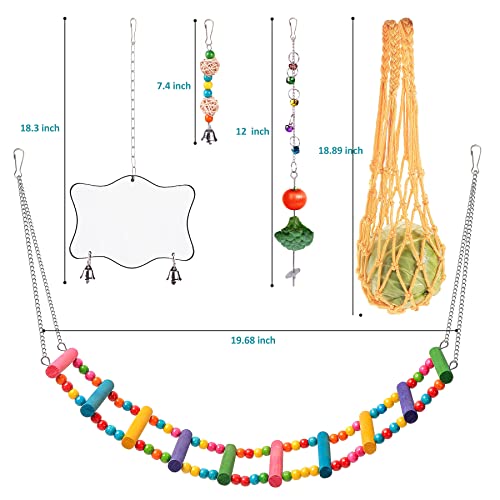 Chicken Toys for Coop 12PCS Set, KAKUNM Chicken Enrichment Toys，Including Xylophone, Swing Set, Mirror Toy, Flexible Ladder, Vegetable String Bag and Hanging Feeder, Coop Accessories for Hens