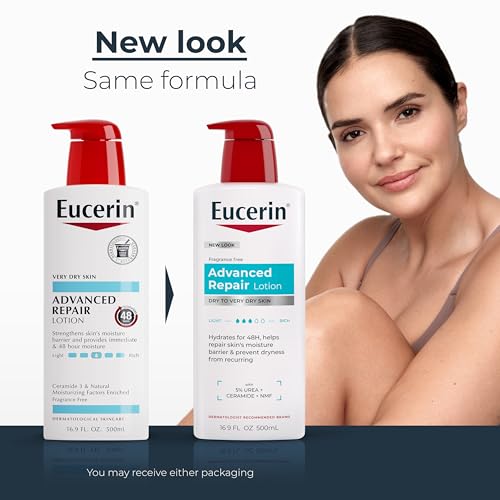 Eucerin Advanced Repair Body Lotion for Very Dry Skin, Unscented Lotion Formulated with Ceramides, Mothers Day Gifts, 16.9 Fl Oz Bottle