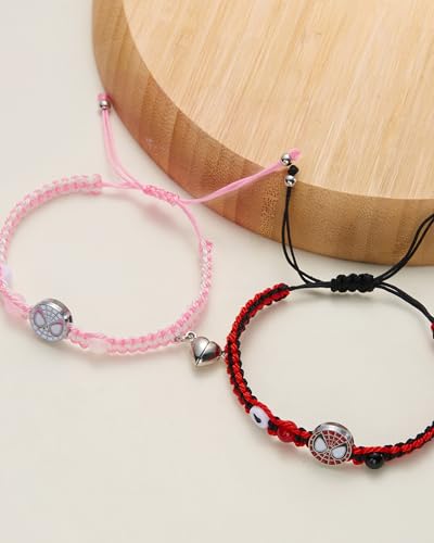 Spider Friendship Bracelets for 2 Matching Bracelets for Couples Best Friends Matching Spider Bracelet for BFF Friendship Jewelry Gifts for Bestie GF BF