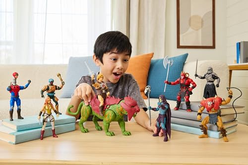 Masters of the Universe 2026 Movie Battle Cat Figure with Chomp & 5 Different Roars, 5.5 Inch Scale Tiger Creature with Armor