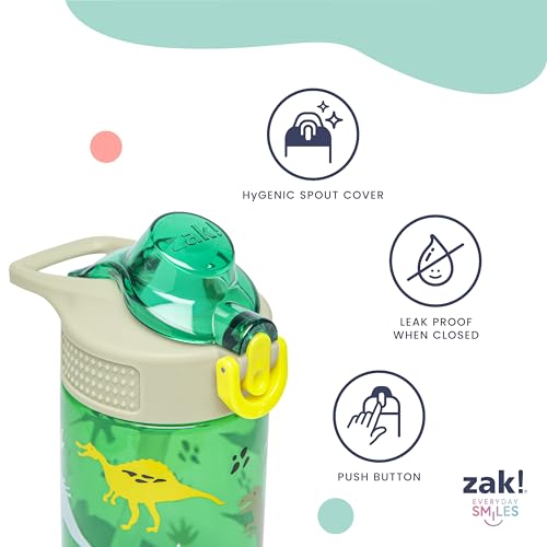 Zak Designs Marvel Spider-Man Sage Kids Water Bottle For School or Travel, 16oz Durable Plastic Water Bottle With Straw, Handle, and Leak-Proof Spout Cover, 2-Pack (Spidey and His Amazing Friends)