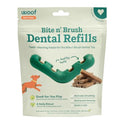 WOOF - Bite n' Brush Refills Treats for the Dog Toothbrush Toy - Scrub Plaque and Tartar from Your Dog's Teeth and Mouth - Dog Dental Sticks - Approximately 18 Refills - Beef
