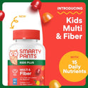 SmartyPants Kids Multivitamin & Fiber Gummies: Prebiotic Fiber to Support Kids Digestion with Vitamin D3, C, Vitamin B12, B6, A, Zinc, Biotin, Folate, Three Fruit Flavors, 90 Count (30 Day Supply)