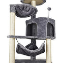YUNIQUE Cat Tree with Cat Condo and Big Hammock, Grey