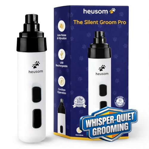 Silent Groom Pro Pet Nail Grinder | Whisper Quiet Claw Trimmer for Dogs, Cats and Other Animals | Safe & Stress Free Nail Grooming, Ideal for Sensitive Dogs of All Breeds & Sizes