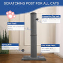 Cat Craft Cat Scratching Post Carpet Scratching Post 41" for Indoor Cats, Tall Cat Scratch Post, Carpet Cat Scratcher with Replaceable Toys, Sturdy Base, Large, Gray
