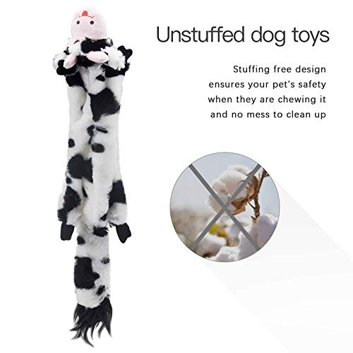 SHARLOVY Dog Squeaky Toys 5 Pack, Pet Crinkle Toy No Stuffing Animals Plush, Dog Chew for Large and Medium, Small Puppy Teething for Boredom