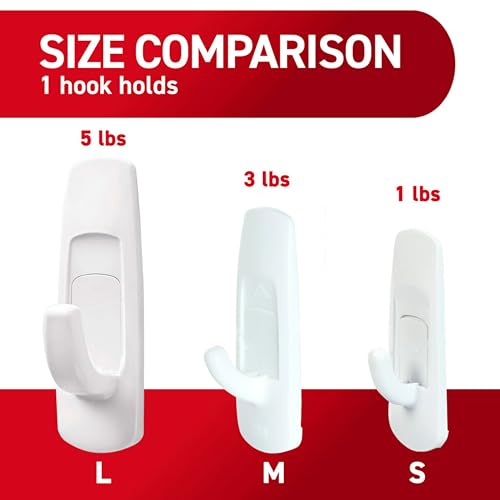 Command Medium White Hooks, 20 Hooks, 24 Strips | Damage-Free Hanging with Adhesive, Heavy Duty Hanging Great for Organization and Storage, Holds up to 3 lb