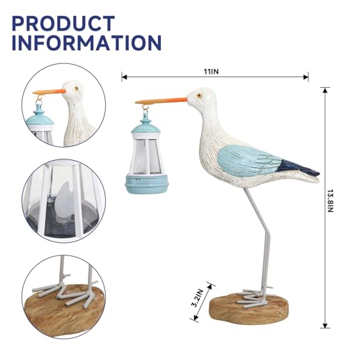 Solar Seagull Statues for Garden and Home Decor,Funny Garden Decor Beach,Pool,Patio,Lawn,Yard,Porch,Perfect Garden Gift