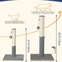 Happi N Pets Cat Scratching Post, Cat Scratcher for Indoor Cats, Sisal Scratching Post & Carpet Post in One, Stable Kitten Scratching Post with Replaceable Toy, Extra Free Toy, Light Gray