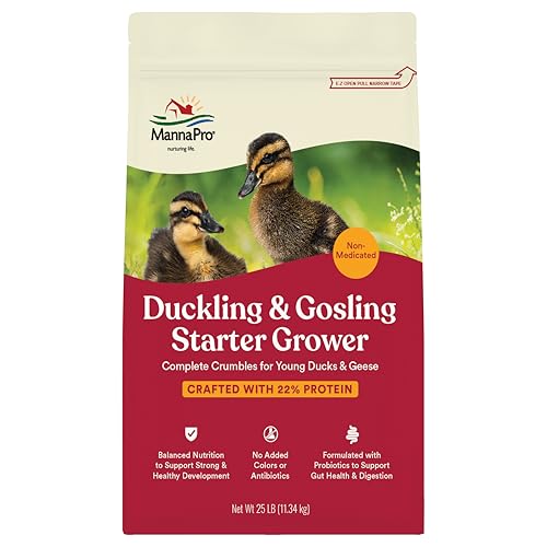 Manna Pro Duck Starter Grower Crumble | Non-Medicated Feed for Young Ducks | Supports Healthy Digestion | 25 Pounds