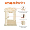 Basics Cat Tower with Hammock Bed and Scratching Post for Indoor Cats, Easy to Assemble, Interactive Hanging Ball, 15.8" x 15.8" x 19.7", Beige