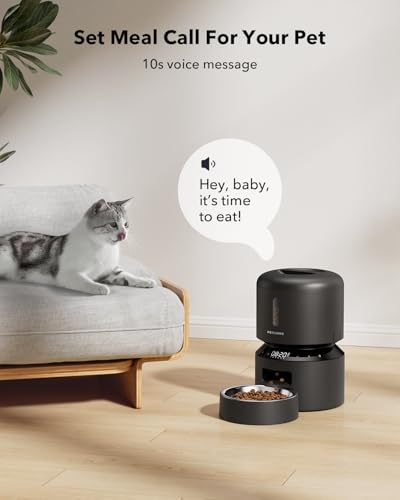 PETLIBRO Automatic Cat Feeder – 3L Programmable Pet Food Dispenser with Airtight Storage, Timed Portion Control, Voice Meal Call & Dual Power Supply, Clog-Free Healthy Feeding for Cats & Small Dogs