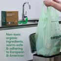 Compostic Compostable Trash Bags, 13 Gallon Tall Kitchen (100 Count) Bulk Pack — Extra Strong, Home Compostable, Plant-Based, Non-Toxic, Unscented Garbage Bags