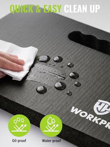 WORKPRO Extra Thick Kneeling Pad, 2 Pack, 17.5 x 11 x 1.5 in, Black | Soft NBR Foam Cushioning for Knee, Large Foam Kneeler Mat, For Gardening, Bathing Baby, Exercise, Workout Supplies