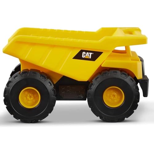 CAT Construction Toys, Construction Fleet 10" Dump Truck Toy - Heavy‑Duty Plastic, Working Tilting Bed & Free‑Rolling Wheels, Indoor/Outdoor Sandbox Truck for Toddlers & Kids Ages 2-6