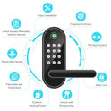 Fingerprint Smart Door Lock with Handle & Keypad – Bluetooth Keyless Entry for Front Door, Home, Kids, Guests, Airbnb & Rental, App + Code Access, Compatible with Alexa & Google, Easy DIY Install