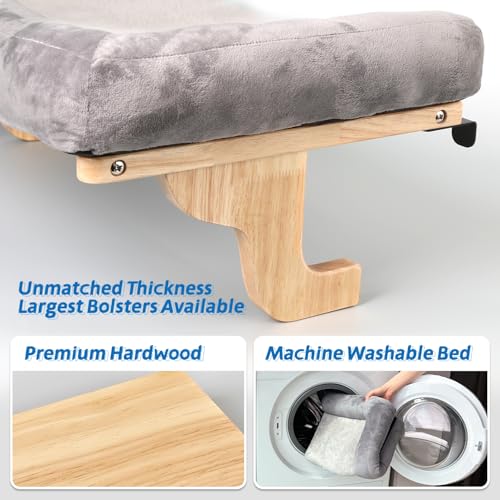 Zakkart Cat Perch for Window Sill with Bolster, 24in, Gray