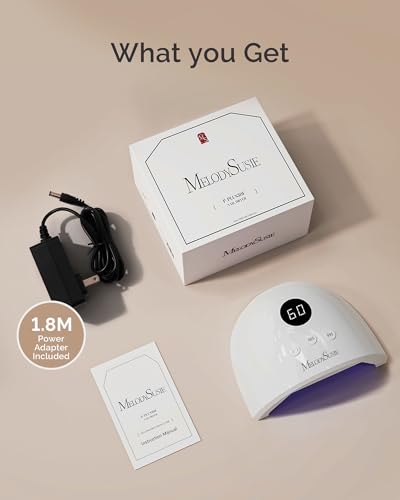 MelodySusie Compact Advanced UV LED Nail Lamp, P-Plus30F Nail Dryer with 3 Timers & Smart Sensor Cures All Gels, Especially Rhinestone Glue, Solid & Liner Gel Polishes for Advanced DIY at Home-White