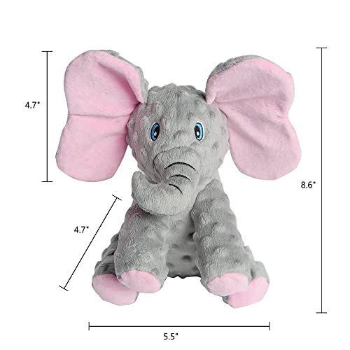 DODODOLA Dog Toys Puppy Toys Cute Squeaky Elephant Dog Toy with Crinkle Paper Stuffed Plush Animal to Keep Them Busy for Small Medium Large Dogs